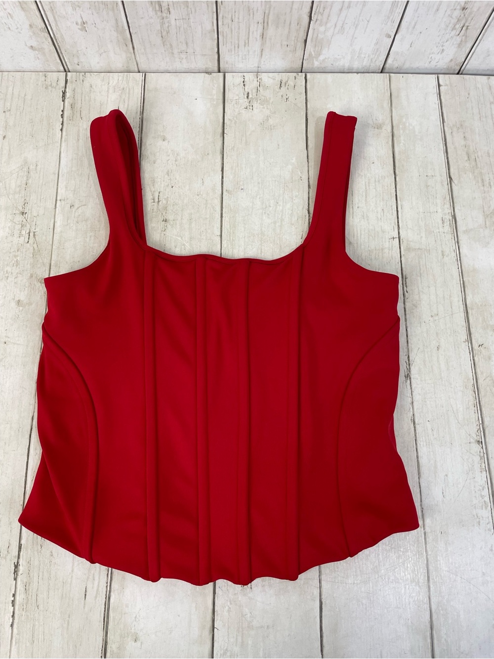 Red Corset Body Contour High Compression Corset Cropped Tank Sz Small